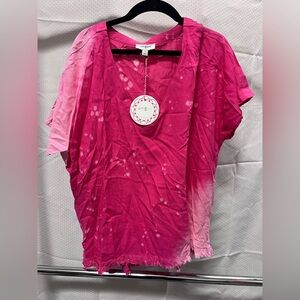 Umgee Fuchsia Tie-Dye Women's Blouse